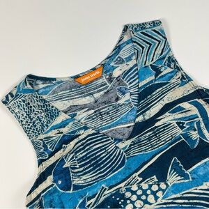 Jams World WMNS SZ M VTG Fish Rayon Hottie Sleeveless Tank Ocean Tropical Dress